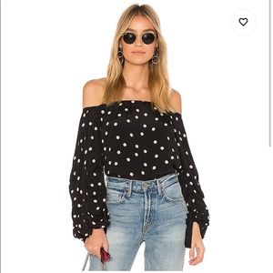 Lovers + Friends Emery Blouse in Polka Dot